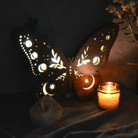 

Qdahuk Bohemian Stereoscopic Wooden Lamp Set Up For Holiday Home Decoration LED Luminous Night Light Multicolor