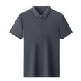 thumbnail image 5 of Men's Shirts Advanced Sense Lapel Short Sleeve Casual Business Ice Silk Top Comfortable Breathable Stylish T-Shirt Men's Tops T-Shirt Casual Crew Neck Loose, 5 of 6