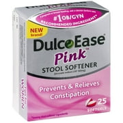 DulcoEase Pink Stool Softener, Soft Gels, 25 CT (Pack of 6)
