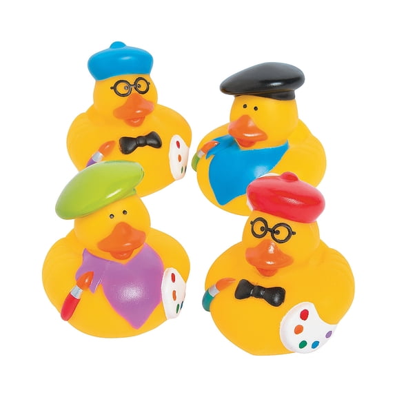 Little Artist Party Rubber Ducks - Party Favors - 12 Pieces