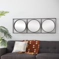 thumbnail image 2 of DecMode 52"W, 18"H Round Wall Mirror, Gray, 2 of 9