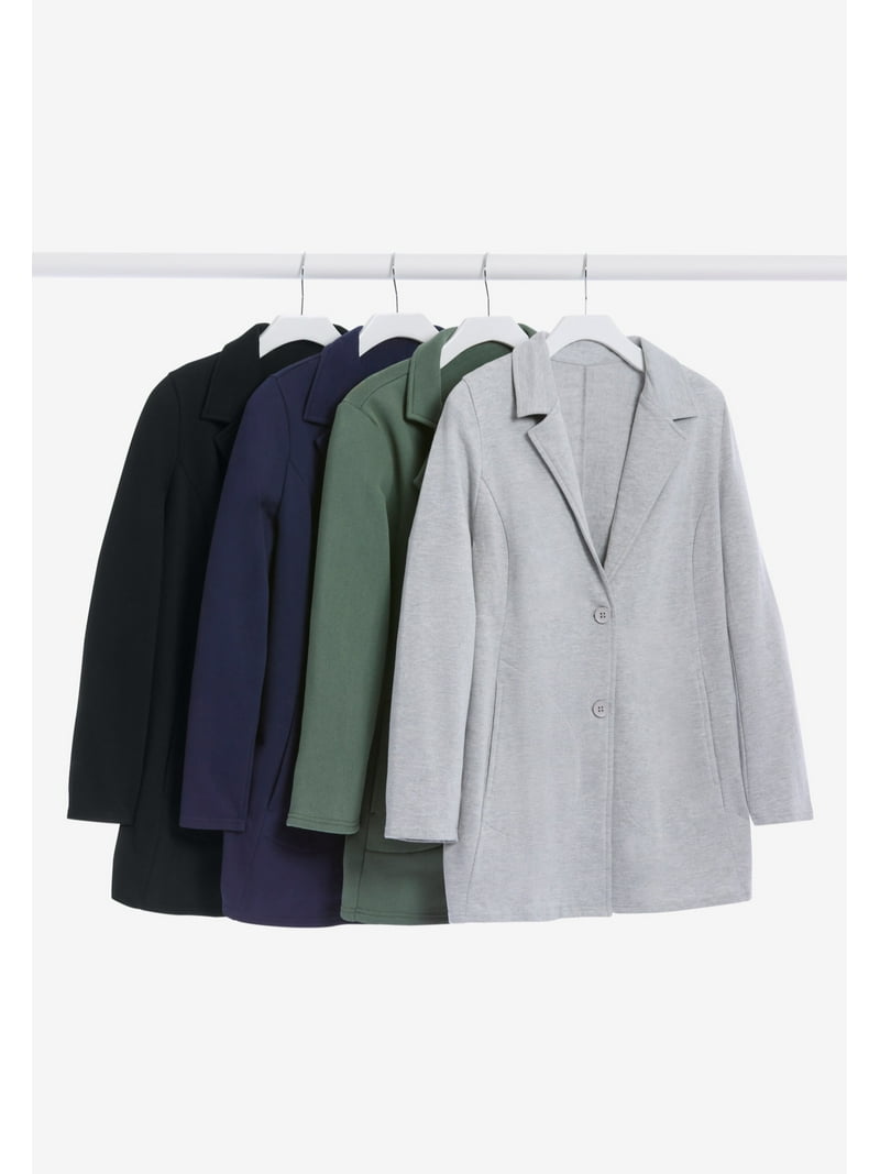 Woman Within Plus Size Knit Blazer Oversized Work & Casual
