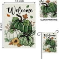 thumbnail image 2 of Welcome Fall Green White Pumpkin Decorative Garden Flag, Autumn Thanksgiving Sunflower Leaves Yard Outside Decorations, Plaid Check Farmhouse Outdoor Small Home Decor Double Sided 12.5x18, 2 of 6