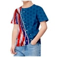thumbnail image 4 of TOWED22 Kids 4th of July American Flag Shirts Boys Girls Patriotic Cotton T-Shirt Independence Day Tee Tops Sizes 3-10 Years（Dark Blue,10-11 Y）, 4 of 4