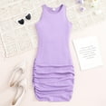 thumbnail image 3 of LYMAYTER Girls Kids Tank Dresses Youth Solid Color Casual Dress Toddler Sleeveles Suspender Shorts Sundress for 8-12 Years, 3 of 10