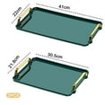 thumbnail image 3 of 2 Pcs Serving Tray with Handles Ottoman Coffee Table Tray, Decorative Trays for bar Living Room Bathroom Countertop 16x8.7x1.4 Inch - Green, 3 of 5