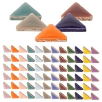 UNOMOR 1 Set of Triangular Tiles Craft Supplies for DIY Picture Frame Coaster Mixed Colors