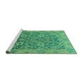 thumbnail image 2 of Ahgly Company Machine Washable Indoor Square Abstract Turquoise Blue Modern Area Rugs, 5' Square, 2 of 4