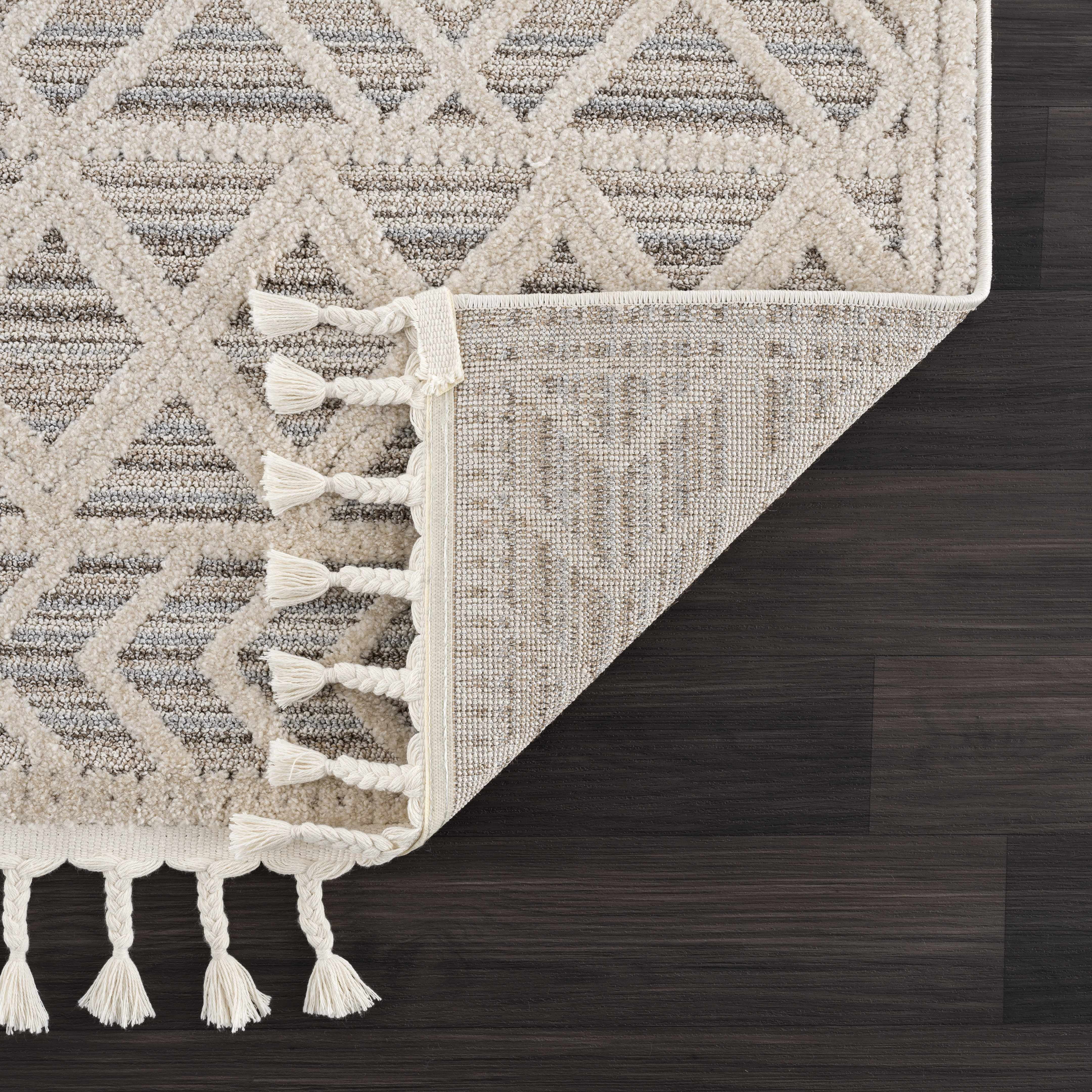 BoutiqueRugs Magnolia Contemporary, Transitional Runner Rug - Beige, Brown, Dark Gray - 2'7" x 7'3" Runner