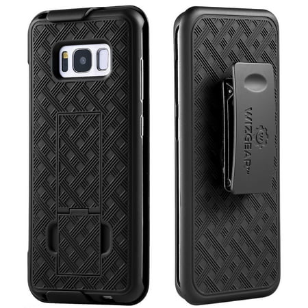 WizGear Shell Holster Combo Swivel Slim Belt Case for Samsung Galaxy S8 Plus With Kick-Stand and Belt Clip -