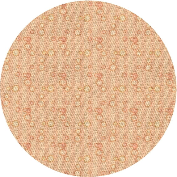 Ahgly Company Indoor Round Patterned Pastel Orange Area Rugs, 8' Round