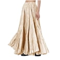 thumbnail image 4 of Penkiiy Women's Flowing Drape Wrinkled Loose And Slimming Oversized Skirt Half Length Skirt Free Size Beige, 4 of 7