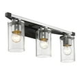 thumbnail image 6 of Golden Lighting Mercer 3-Light Vanity Light in Matte Black with Seeded Glass, 6 of 8