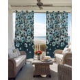 thumbnail image 3 of Teal Blue Floral Black Out Curtains 72 Inch Long, Light Blocking Drapes with Black Liner, Farmhouse Vintage Country Flower Thermal Insulated Blackout Curtains for Bedroom Living Room 52"x72" 2 Panels, 3 of 8