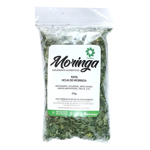 Moringa en hojas, 25gr. 100% Natural, antioxidante natural