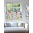 thumbnail image 4 of Sheer Curtains 54 Inch Length 2 Panels Set for Kitchen, Wild Flowers Semi Sheer Curtains for Windows, Vintage Country Floral Leaf Plant Beige Voile Window Treatments Rod Pocket Curtain, 4 of 7