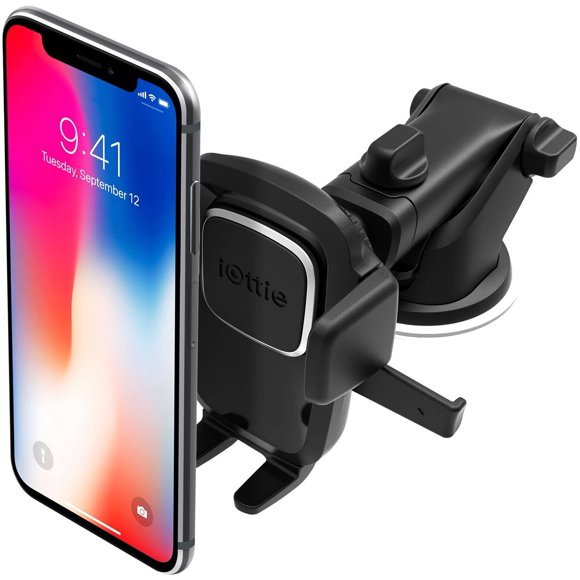 Easy One Touch 4 Dash & Windshield Universal Car Mount Phone Holder Desk Stand for iPhone, Samsung, Moto, Huawei, Nokia, LG, Smartphones, Black