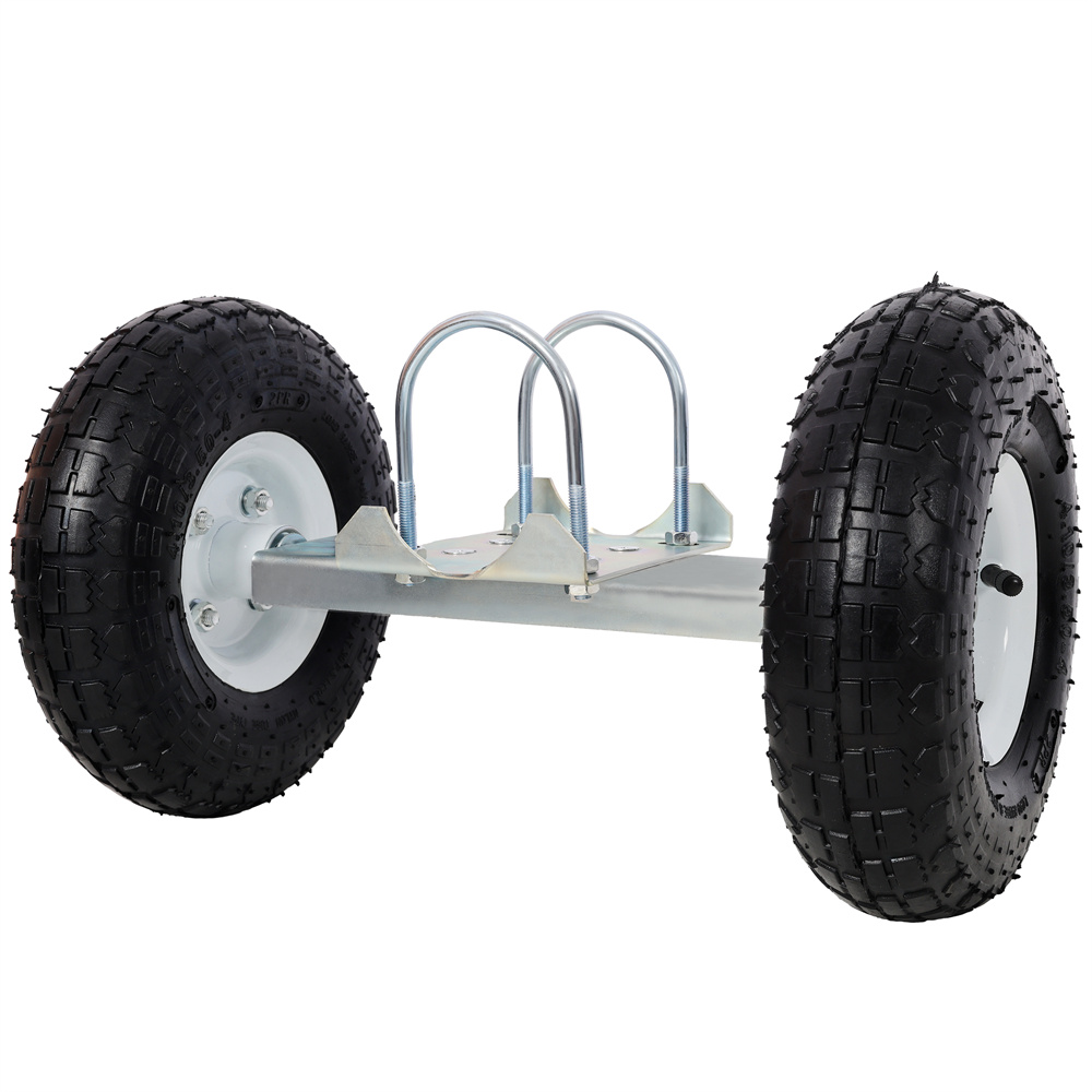 Dual Gate Wheel 10" Pneumatic Tires, Heavy Duty for Driveway Chain Link Fence, Gate Supporter Wheel Caster for Metal Tube Gates, Gate Helper Wheel for Swing Sliding Gate, 300lb