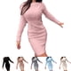 thumbnail image 5 of Women Bodycon Mini Jumper Dress Ladies Long Sleeve Party Sweater Knitted Dresses, 5 of 8