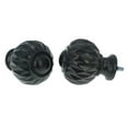 thumbnail image 2 of MERIVILLE 1-Inch Diameter Double Window Treatment Curtain Rod, Castani Finial, 48-inch to 84-inch Adjustable, Black, 2 of 2