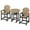 Brown/Table +2 Chairs, variant on 34-inch Outdoor Round Bar Table with Built-in Footrest - All-Weather Counter Height Accent Table for Patio, Garden, Backyard or Balcony.Brown