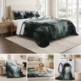 thumbnail image 6 of Quilts Full Size Bedding Set, Black Forest Lightweight Quilted Comforter, Nature Foggy Mountain Pine Tree Soft Reversible Bedspread Coverlet with Pillow Covers for All Season, 78" x 90", 6 of 9