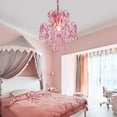 thumbnail image 3 of Candelabro Q&S Mini Crystal Pink, 1 luz E26, para habitación de princesa, 3 of 9