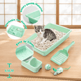 thumbnail image 4 of Green Small Kitten Starter Kit Litter Box Set with Feeding Bowl, Scoop and Toys, 4 of 9