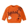 thumbnail image 3 of 2-3 Years Toddler Girls "Spooky" Ghost Pumpkin Embroidered Knit Sweater,Halloween Pullover, 3 of 9