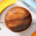 thumbnail image 4 of Wooden Snack Plate Fruit Food Salad Soup Bowl Home Handmade Wooden Plate Whole Wood Soup Bowl Cafe Use Fruit Salad Food[12*3.5cm], 4 of 7
