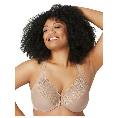

Glamorise Full Figure Plus Size Front-Closure T-Back WonderWire Bra Underwire #1246