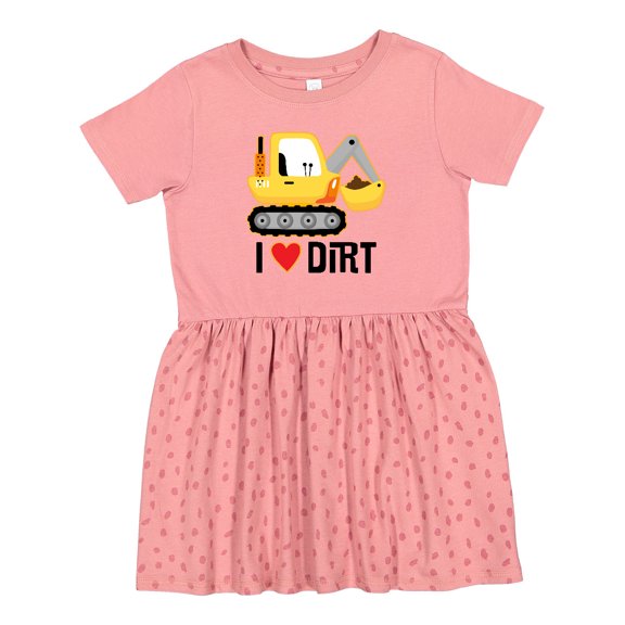 Inktastic Construction Truck I Love Dirt Girls Toddler Dress