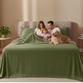thumbnail image 6 of 4 Piece Queen Deep Pocket Bed Sheet Set, 16 Inches, Premium Microfiber Sheets - Olive, 6 of 7