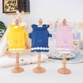 thumbnail image 1 of CBFFDC Pet Outfit White Flowers Decor Pet T shirt with Front Bowknot Ruffle Collar Spring Summer Puppy Tee Clothes, 1 of 7