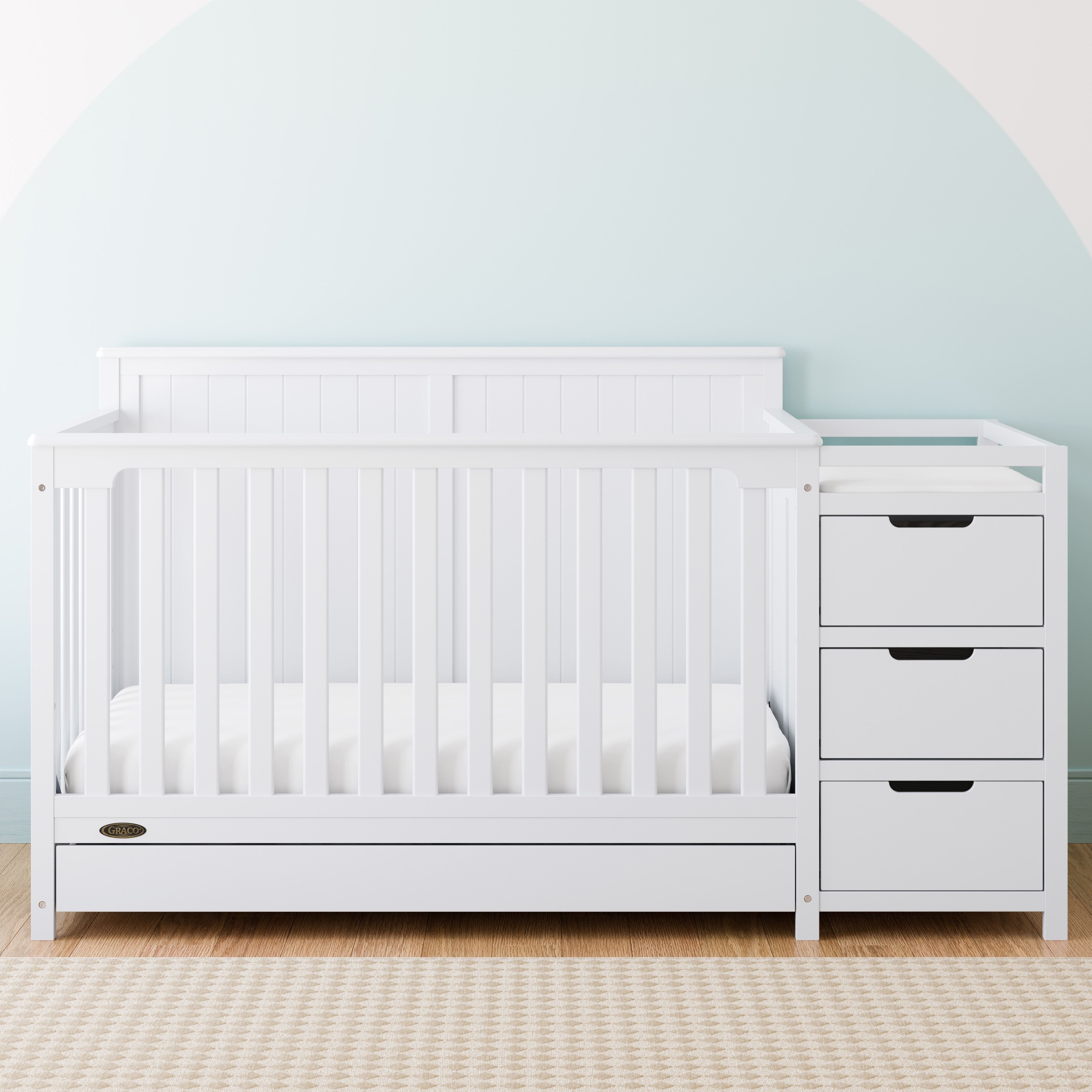 Graco Hadley 5-in-1 Convertible Crib and Changer with Drawer, White - image 4 of 14