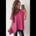 thumbnail image 4 of Suéter Holgado de Corta con Hombros Caídos para Mujer, Color Rosa, Rojo, XL, 4 of 9
