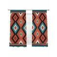 thumbnail image 2 of Aztec Tribe Sheer Curtains 72 Inches Long 2 Panels Red Blue Yellow Abstract Vintage Geometric Light Filtering Semi Sheer Window Curtains Drapes for Bedroom Living Room 52"x72", 2 of 7