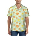 thumbnail image 5 of KLL Men's Hawaiian Shirt Short Sleeve Button Down Beach Shirts-Tree Palms Lemon, 5 of 6