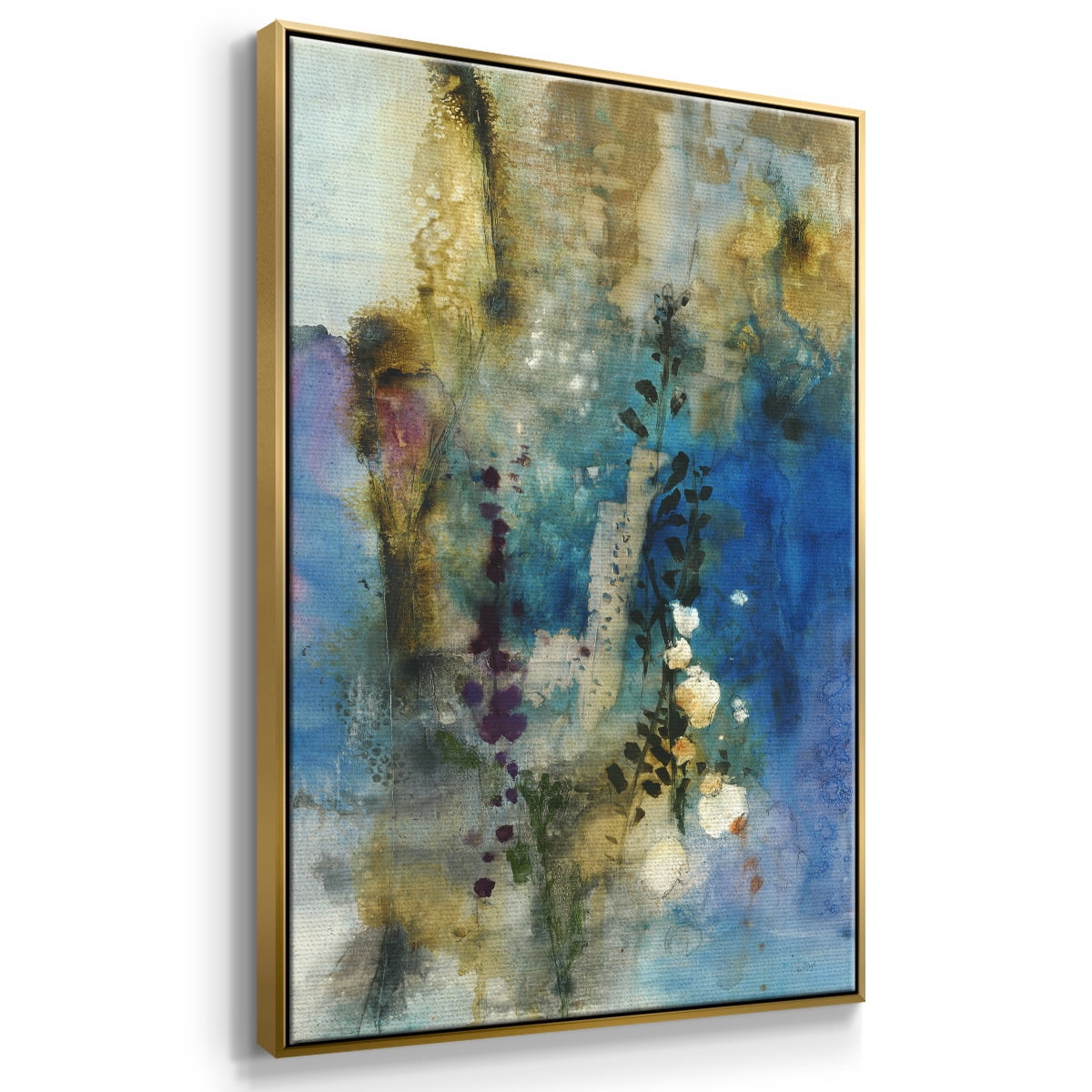 Immerge I Framed Premium Gallery Wrapped Canvas - Ready to Hang - 27 x 41 - Gold Floating Frame