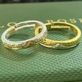thumbnail image 7 of Couple Geometry Copper Ring Set Electroplated Mountain Theme Niche Style Unisex Jewelry Gift Minimalist Modern Design, 7 of 7