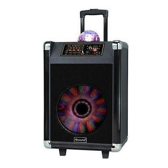 12 in. Portable Bluetooth DJ Speaker with Black Disco Ball