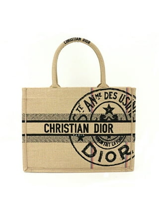 Christian Dior Tote Bag Nylon Canvas CD Silver Hardware Black from
