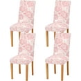 thumbnail image 2 of Pink Roses Dining Room Chair Covers Set of 4, Stretch Chair Slipcovers Removable Washable Chair Protector Cover for Kitchen, Dining Room, Holiday Party, Home Deco, 2 of 6