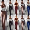 thumbnail image 1 of Pantalon de Bureau pour Femmes Grande Taille, Couleur Unie, Taille Haute, Jambe Grand Évasée, Extensible, Style OL, 1 of 5