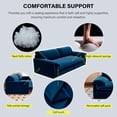 thumbnail image 4 of 66" Multi-Functional Velvet Pull Out Sofa Bed, 3-in-1 Convertible Queen Sleeper Loveseat with Side Storage, Modern Couch Bed for Living Room Small Spaces. Blue, 4 of 6