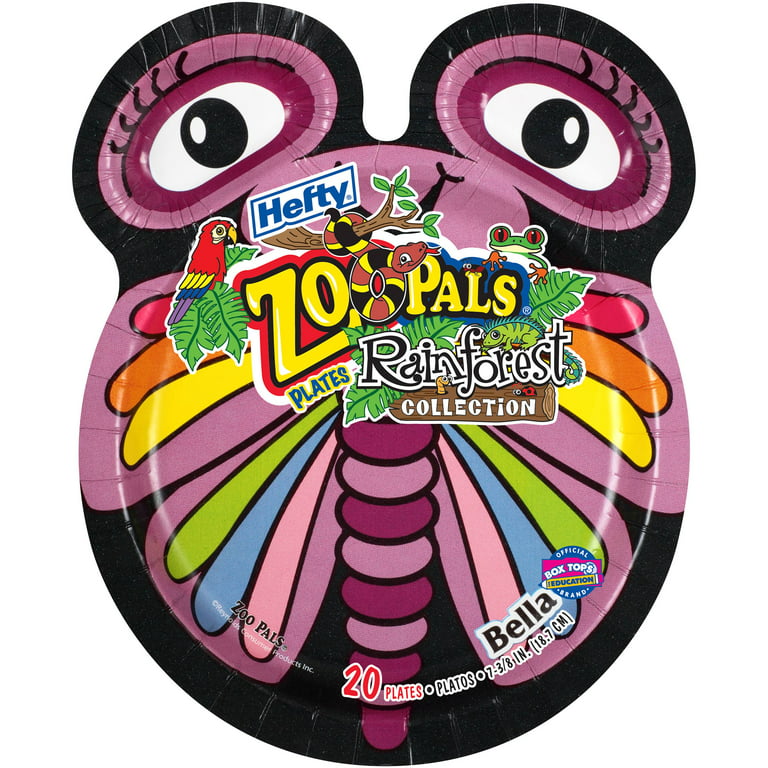 6x SEALED HEFTY ZOO PALS 15 PACK COATED PAPER PLATES - 2023
