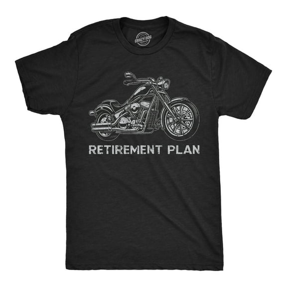 Mens Funny T Shirts Retirement Plan Motorcycle Sarcastic Graphic Novelty Tee for Men Graphic Tees
