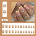 thumbnail image 3 of Fofosbeauty 24pcs Press on False Nails, Coffin Fake Acrylic Nails, Yellow French Gradient V-shaped Stack Drill, 3 of 9