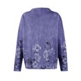 thumbnail image 6 of Women's Sweater Cute Fun Printing Sweater Fall And Winter Long Sleeve Knitted Sweater for Fall Winter Floral Patterns,Dark Purple,XL, 6 of 7