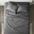 thumbnail image 3 of Noble Linens 4 Piece Gray Checkered Embossed 4 Piece Bed Sheet Set, Twin, 3 of 12